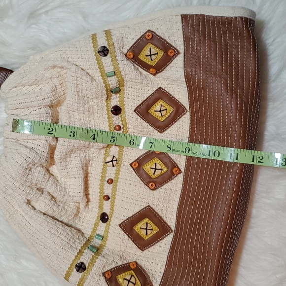 Melie Bianco vintage tote bag multi media artsy colorful fun purse - Picture 4 of 8